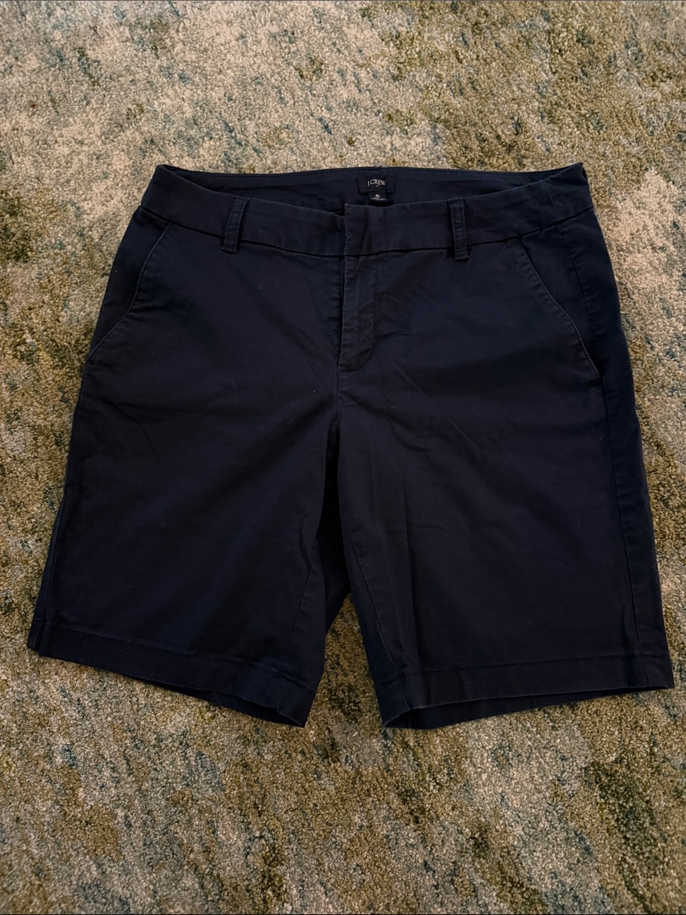 J. Crew Factory Dark Navy Cotton Chino Bermuda Shorts